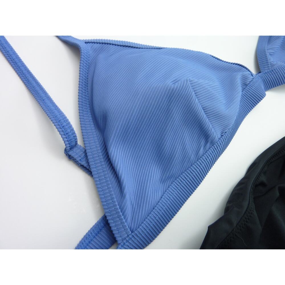NWT J.Crew Bikini Set XL – Blue Top + Black Scrunch Bottom, Flattering Fit - Picture 4 of 7